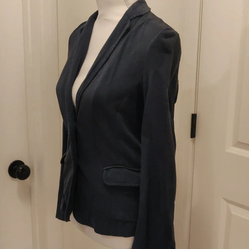 JCrew navy front 2 buttons closure Women blazer Y2K Cottagecore Retro Fashion